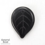13mm x 18mm Black Leaf Pendant (3 Pcs) #3635-General Bead