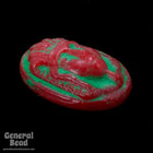 11mm x 16mm Red Pharaoh Head Cabochon (6 Pcs) #3645-General Bead