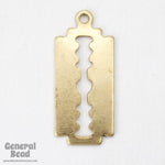 18mm Raw Brass Razor Blade Charm (4 Pcs) #3651-General Bead