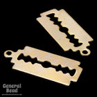 18mm Raw Brass Razor Blade Charm (4 Pcs) #3651-General Bead