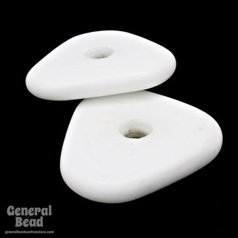 40mm Chalk White Triangle Donut (4 Pcs) #3660-General Bead
