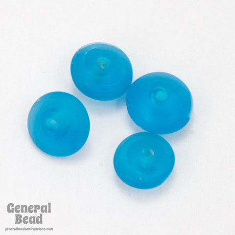 6mm Matte Transparent Aqua Rondelle (50 Pcs) #3661-General Bead