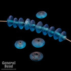 6mm Matte Transparent Aqua Rondelle (50 Pcs) #3661-General Bead