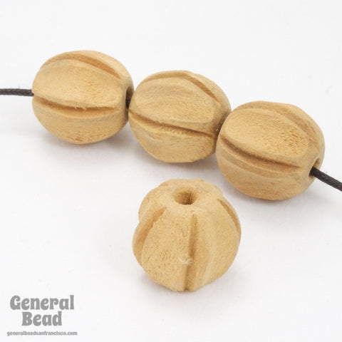 16mm Natural Wood Melon Bead-General Bead