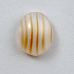 8mm x 10mm Orange White Stripe Oval Cabochon (2 Pcs) #XS18-C-General Bead