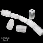 10mm Satin White Czech Glass Five Sided Satina Bead (30 Pcs) #3682-General Bead