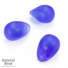 18mm Matte Transparent Sapphire Teardrop (4 Pcs) #3692-General Bead