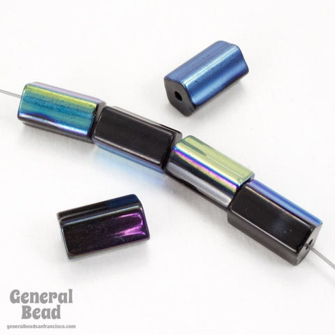 12mm Jet AB Tube Bead (12 Pcs) #3694-General Bead