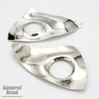 60mm Silver Tone Modern Triangle Drop #3695-General Bead
