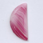 33mm Stripe Pink Semi Circle Cabochon #XS14-F-General Bead
