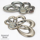 35mm Antique Silver Asymmetric Looped Cabochon Setting-General Bead