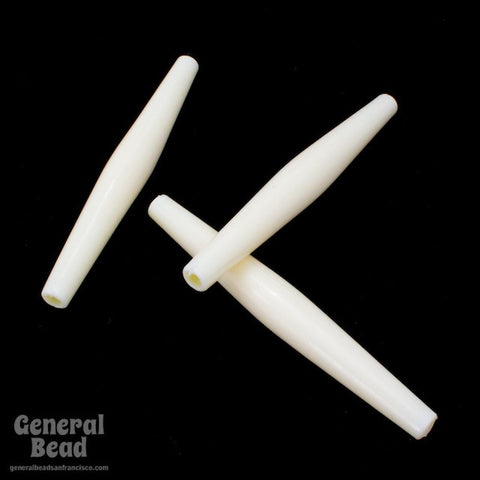 3 Inch Off White Lucite Hair Pipe (4 Pcs) #3721-General Bead