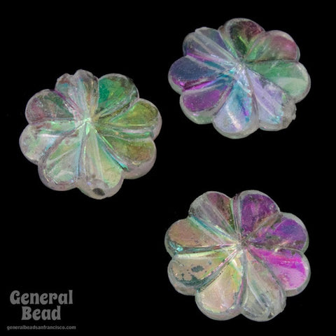 10mm Crystal AB Pinwheel Flower (12 Pcs) #3722-General Bead