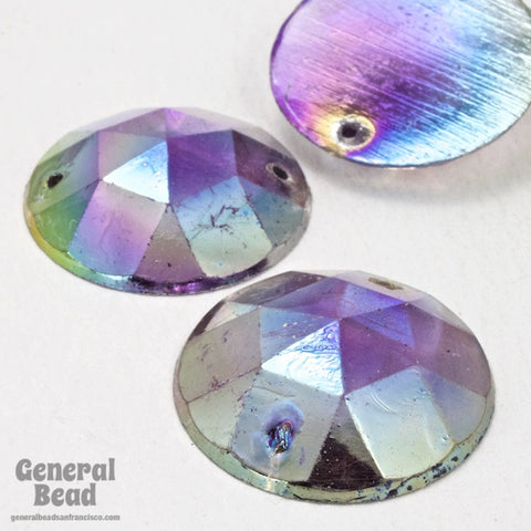 23mm Light Amethyst AB Faceted Sew-on Cabochon-General Bead
