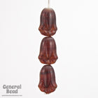 12mm Matte Transparent Garnet Tulip Bead (8 Pcs) #3734-General Bead