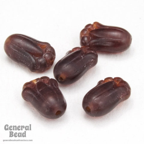 12mm Matte Transparent Garnet Tulip Bead (8 Pcs) #3734-General Bead