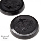 20mm Black "G" Vintage Glass Initial Cabochon #3736-General Bead