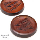 20mm Smoked Topaz "W" Vintage Glass Initial Cabochon #3739-General Bead