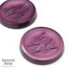 20mm Amethyst "W" Vintage Glass Initial Cabochon #3740-General Bead