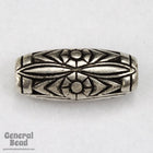 25mm Antique Silver Floral Tube Bead-General Bead