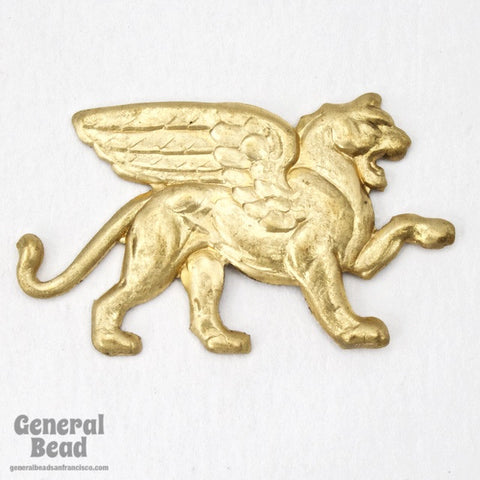 35mm Raw Brass Standing Griffin (2 Pcs) #3751-General Bead