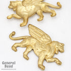 35mm Raw Brass Standing Griffin (2 Pcs) #3751-General Bead