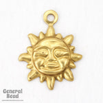 10mm Brass Sun Face Charm (12 Pcs) #3754-General Bead