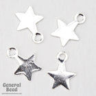6mm Silver Tone Star Charm (24 Pcs) #3757-General Bead