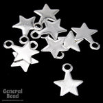 6mm Silver Tone Star Charm (24 Pcs) #3757-General Bead