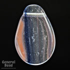20mm Blue/Coral Stripe Flat Teardrop (12 Pcs) #3768-General Bead