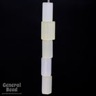 8mm Cream Satin Czech Glass Five Sided Satina Bead (30 Pcs) #3774-General Bead