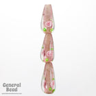 20mm Light Amethyst Floral Lampwork Teardrop (2 Pcs) #3782-General Bead