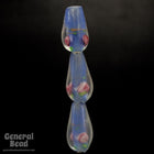 20mm Blue Floral Lampwork Teardrop (2 Pcs) #3783-General Bead