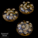 12mm Topaz/Gold Star and Moon Disk (10 Pcs) #3799-General Bead