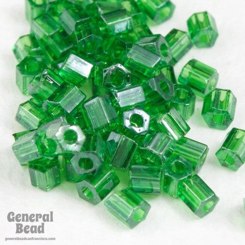11/0 Transparent Luster Green Hex Seed Bead-General Bead