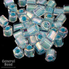 8/0 Transparent Aqua AB Hex Seed Bead (40 gm) #3808-General Bead