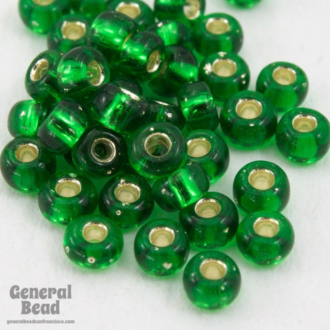8/0 Silver Lined Kelly Green Japanese Seed Bead-General Bead