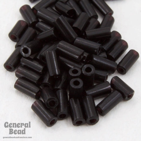 Size 1 Opaque Black Japanese Bugle (40 Gm) #3819-General Bead
