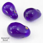 15mm Transparent Cobalt Pear Drop (8 Pcs) #3820-General Bead
