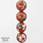 12mm Brown Cloisonné Bead (2 Pcs) #3822-General Bead