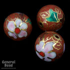 12mm Brown Cloisonné Bead (2 Pcs) #3822-General Bead