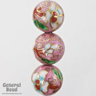 14mm Pink Cloisonné Bead (2 Pcs) #3823-General Bead
