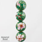 12mm Green Cloisonné Bead (2 Pcs) #3825-General Bead