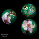 12mm Green Cloisonné Bead (2 Pcs) #3825-General Bead