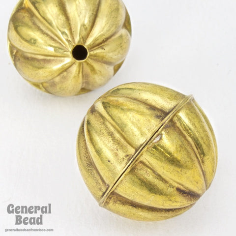 25mm Corrugated Brass Bead #3832-General Bead