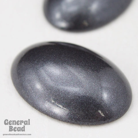18mm x 25mm Gunmetal Oval Cabochon (4 Pcs) #3848-General Bead