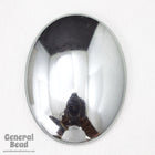 30mm x 40mm Metallic Silver Oval Cabochon (2 Pcs) #3850-General Bead