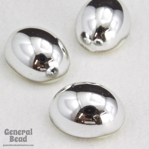 8mm x 10mm Silver Oval Cabochon-General Bead