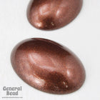 13mm x 18mm Metallic Antique Copper Oval Cabochon (2 Pcs) #UP480-General Bead