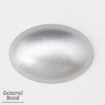 18mm x 25mm Matte Metallic Silver Oval Cabochon-General Bead